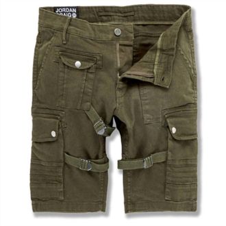 Jordan Craig Mens Cairo Cargo Shorts In Army Green