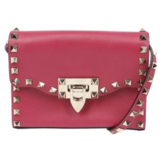 Valentino Pre-owned Cross Body Bags, female, Purple, Size: ONE SIZE Pre-owned Rockstud Flap Shoulder Crossbody Bag