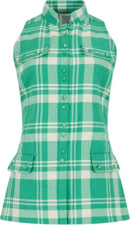 Rosie Assoulin plaid sleeveless vest - women - Cotton - 10 - Green