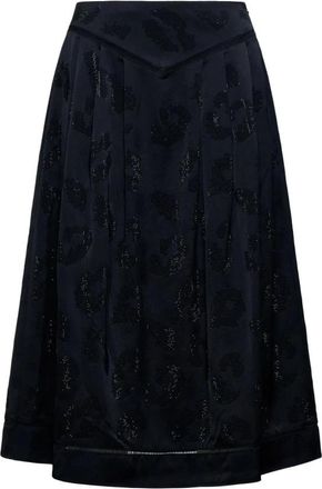 Silvian Heach Midi rok met borduursels - Dames - Midirokken - Zwart - XS - Polyester - Rokken