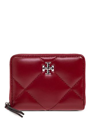 Tory Burch Kira quilted-design small wallet - women - Calf Leather - One Size - Red