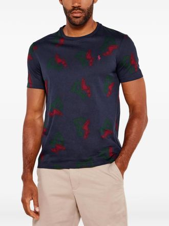 Polo Ralph Lauren winged-logo print T-shirt - men - Cotton - S - Blue