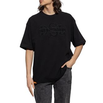Diesel T-WASHROT Mens T Shirts Cotton Tee - Black - Size Small