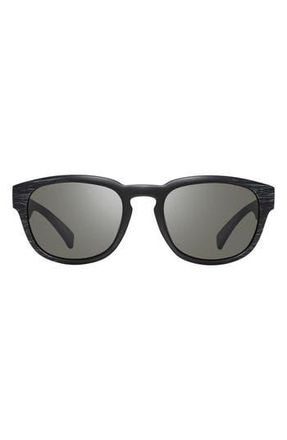 Revo Zinger 53mm Polarized Round Sunglasses in Matte Black Scratch at Nordstrom Rack