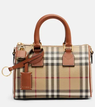 Burberry Bolso bowling Burberry Check con piel
