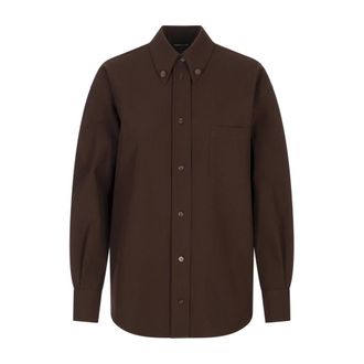 Fabiana Filippi Casual Shirts, female, Brown, S, Brown Elegant Blazer with Elastane