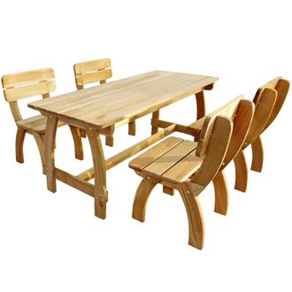 vidaXL Juego De Comedor De Jard&iacute;n 5 Piezas Madera De Pino Impregnada Vidaxl