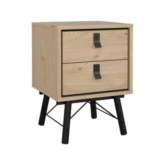Dmora Mesa De Noche Blanchette, C&oacute;moda Baja, Mesilla De Noche, Estante De La Cama, 43x40 H60 Cm, Roble - Dmora