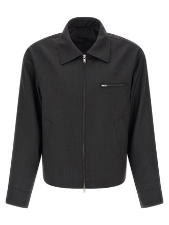 Mfpen Gray Wool Full-Length Mens Jacket