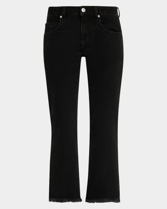 Isabel Marant Ombela Frayed Straight-Leg Ankle Jeans