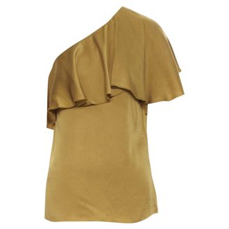 Lanvin Alber Elbaz acetate layer one shoulder evening top