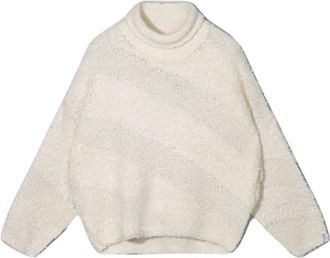 10 Days Maglione a collo alto a treccia - - Knitwear - Donna - Beige - S