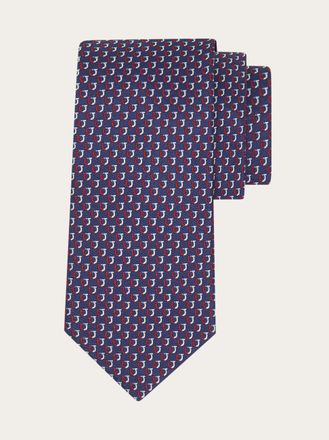 Ferragamo Men Bicolor Gancini jacquard tie Blue