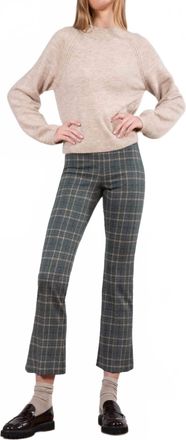 Avenue Montaigne Leo Flare Cut Pants In Glen Grid