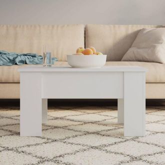 vidaXL Mesa De Centro Madera Contrachapada Blanco 79x49x41 Cm Vidaxl
