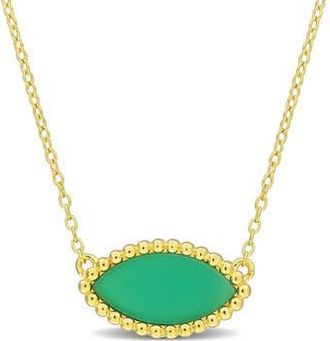 Delmar Marquise Emerald Cabochon Pendant Necklace in Green at Nordstrom Rack
