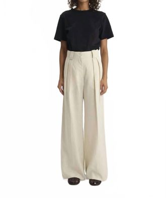 Ines De La Fressange Marlene Wide Leg Pants In Ecru