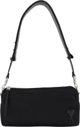 Ami Zwarte Nylon Schoudertas - Dames - Schoudertassen - Zwart - ONE Size - Nylon - Tassen