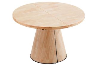 Mathi Design Mesa redonda extensible de madera con 2 extensiones