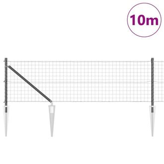 Berkfield Home Stylish Euro Fence with 7 Spike Posts 0.4x10 m Galvanised Steel Grey