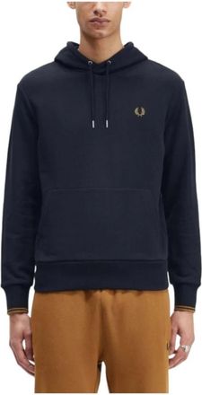Fred Perry Iconische Hoodie met Laurel Wreath Logo - Heren - Hoodies - Blauw - S - Katoen - Hoodies & sweatvesten