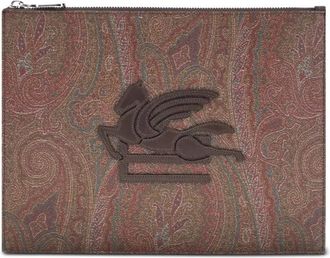 Etro Buidel met paisley-print en logopatch - Bruin