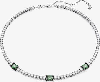 Swarovski Matrix Green Mixed Cuts Rhodium Plated Tennis Necklace 5666168