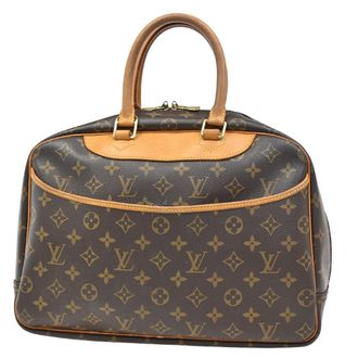 Louis Vuitton Deauville Handbag Monogram Canvas Brown Leather Handbag (Pre-Owned)