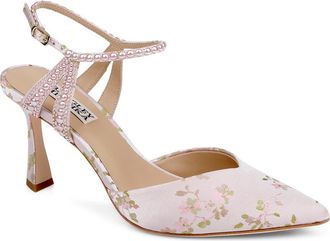 Badgley Mischka Destinee Ankle Strap Pointed Toe Pump in Light Pink at Nordstrom, Size 6.5