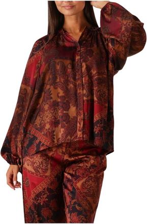 Amaya Amsterdam Colette Blouse Koraal Winterstijl - Dames - Overhemden - Veelkleurig - S - Wol - Overhemden