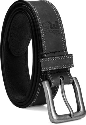 Timberland Mens 38mm Boot Leather Belt, Black, 42