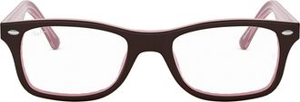 Ray-Ban 53mm Square Optical Glasses in Pink at Nordstrom