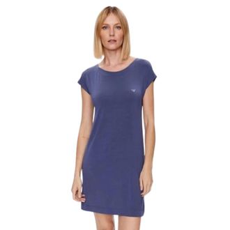 Emporio Armani Dames, Jurken, Blauw, Maat: S Denim