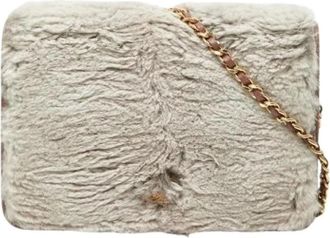 Chanel Pre-owned Vintage Fur Shoulder Bag - Dames - Vintage Schoudertas - Grijs - ONE Size - Leer - Vintage