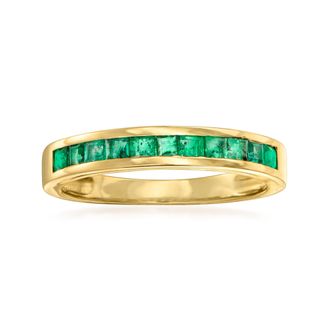 Ross-Simons Emerald Ring in 14kt Yellow Gold