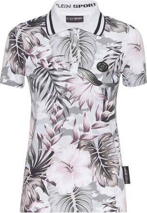 Plein Sport Polo Shirt SS - Dames - Fitness - Wit - M - Katoen - Fitness