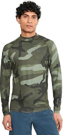 Rvca Rashguard Long Sleeve Mens T Shirt Camo : 2XL, Elastane/Polyester
