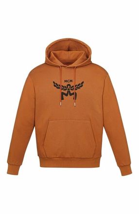 MCM Classic Logo Hoodie in Organic Cotton in Cognac at Nordstrom, Size Xx-Large