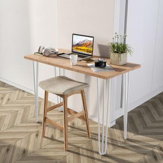 Emuca Emuca - Lote De 4 Patas Hairpin De 3 Varillas Para Mesa, Altura 710mm, Acero, Pintado Blanco