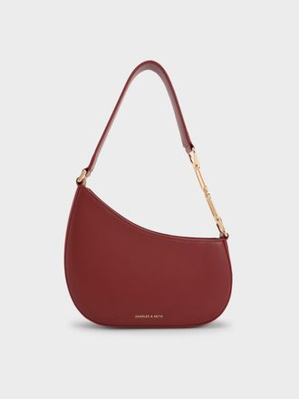 Charles & Keith Agatha Chain-Accent Shoulder Bag