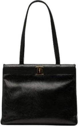 Ferragamo Pre-owned Shoulder Bags, female, Black, Size: ONE SIZE Pre-owned Shoulder Bag