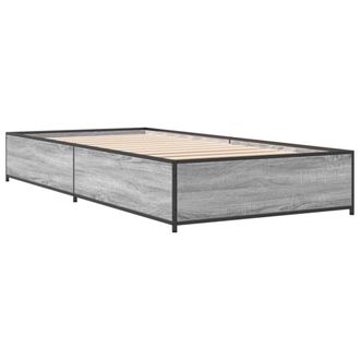 Berkfield Home Durable Bed Frame without Mattress Grey Sonoma 90x190 cm Single