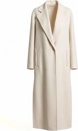 PESERICO One-and-a-Half-Breasted Coat - Dames - Mantel - Wit - M - Wol - Jassen