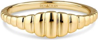 Devata Ribbed Ring in Gold Plated Sterling Silver in Yellow Gold at Nordstrom, Size 7