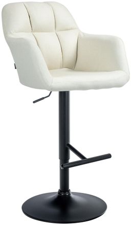 Clp Taburete De Bar Natoma En Tela Crema Metal Negro Mate