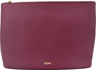 Loewe Bordeaux Leather Clutch Bag Pouch (Pre-Owned)
