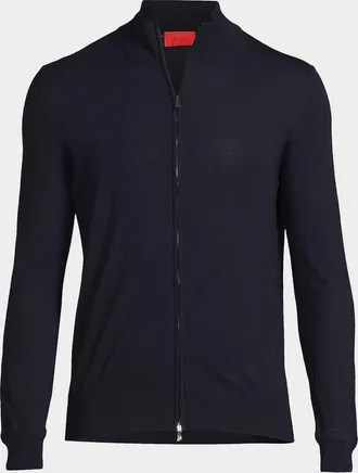 Isaia Men & apos;s Wool Zip-Up Sweater