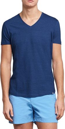 Orlebar Brown V-Neck Cotton T-shirt - Navy