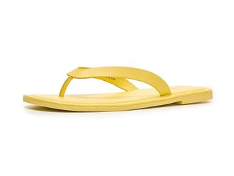 Free People Sona Thong Sandal Womens Wedge Shoes Lemon : EU 40 (US Womens 10) M, Leather