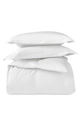 Coyuchi Classic Organic Cotton Sateen Duvet & Sham Set in Alpine White at Nordstrom, Size Full/queen